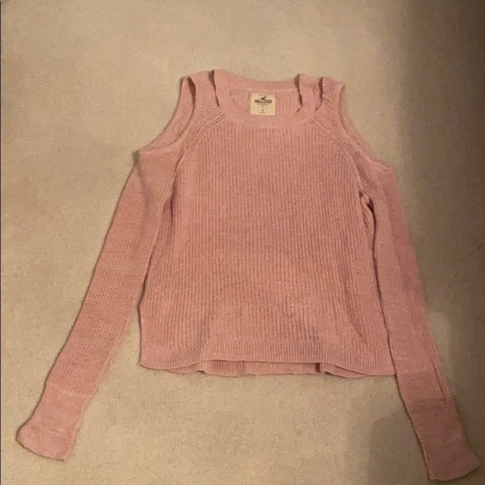 Pink cold shoulder long sleeve